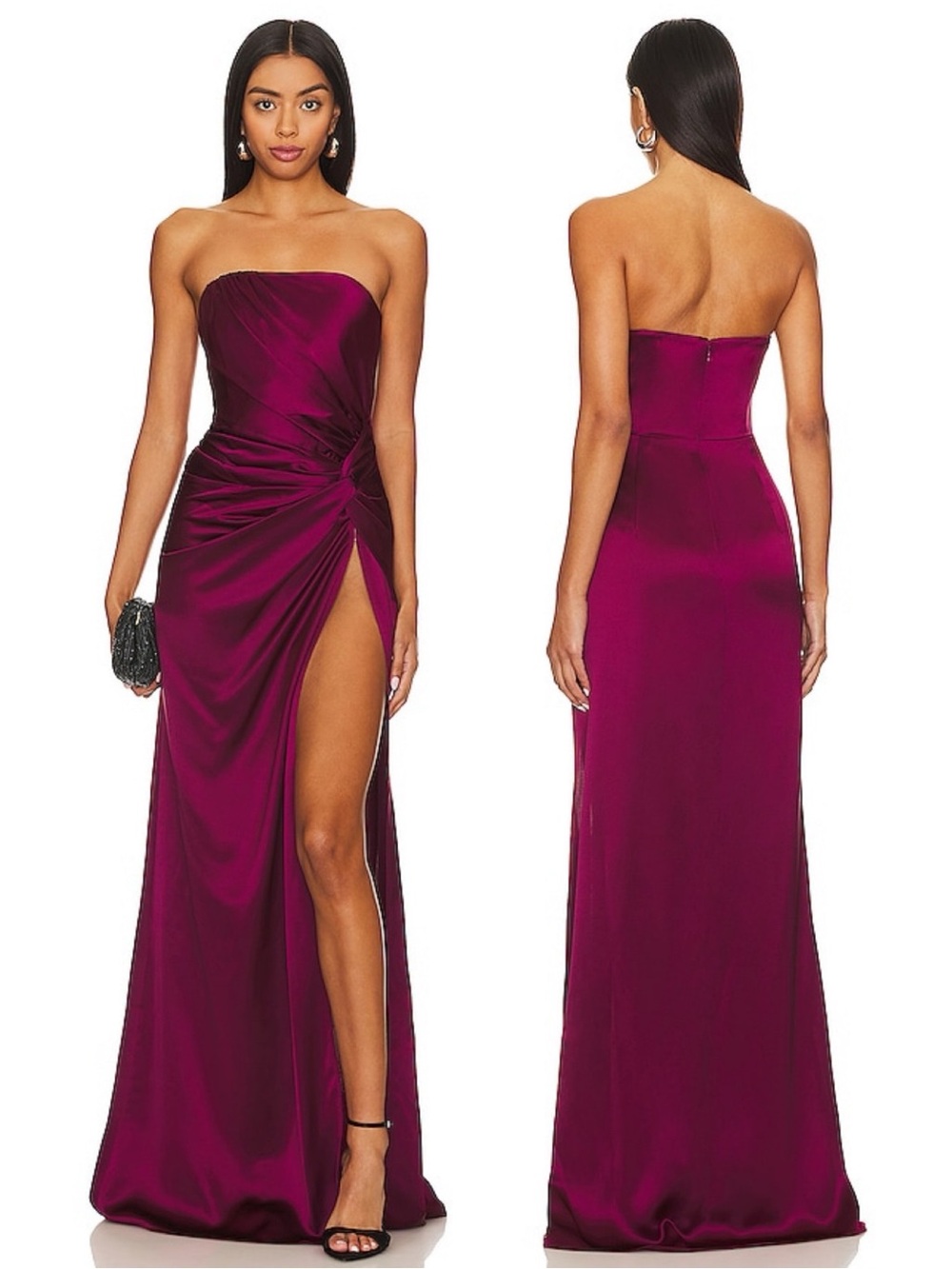 SAU Lee Hera Silk Strapless Dress Boysen Berry NEW with tags